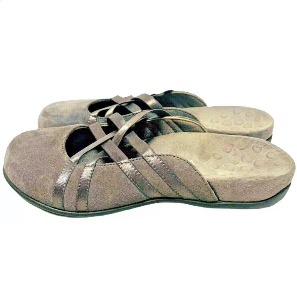 Vionic Shoes US size 8 M solid gray suede slide on